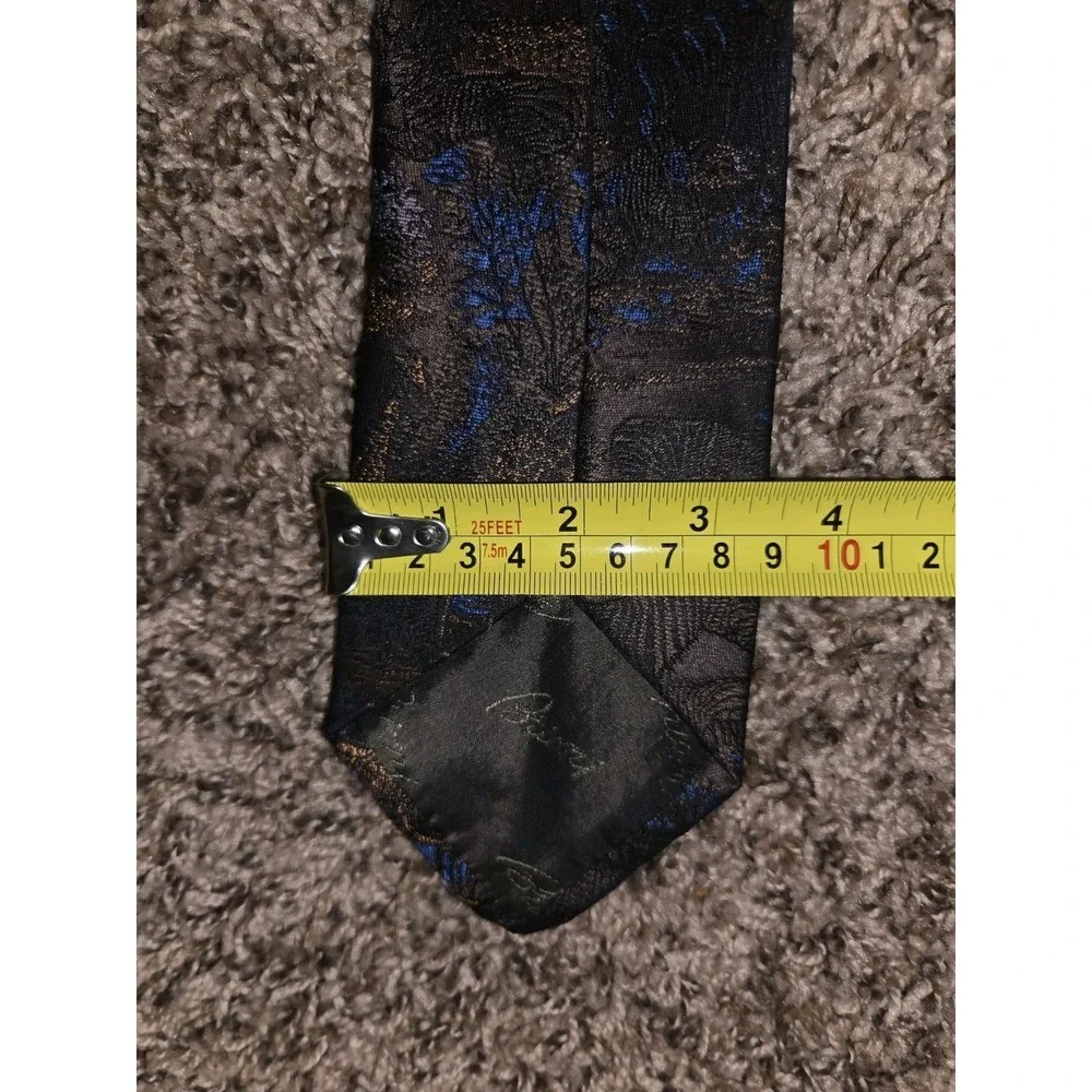 Vintage BRIONI Silk Tie Safari Jungle Rare Pictorial Safari Scene George Straith